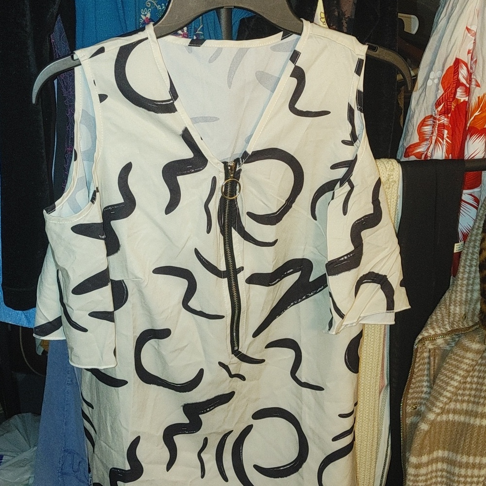 Stylish Black and Cream Women's Top